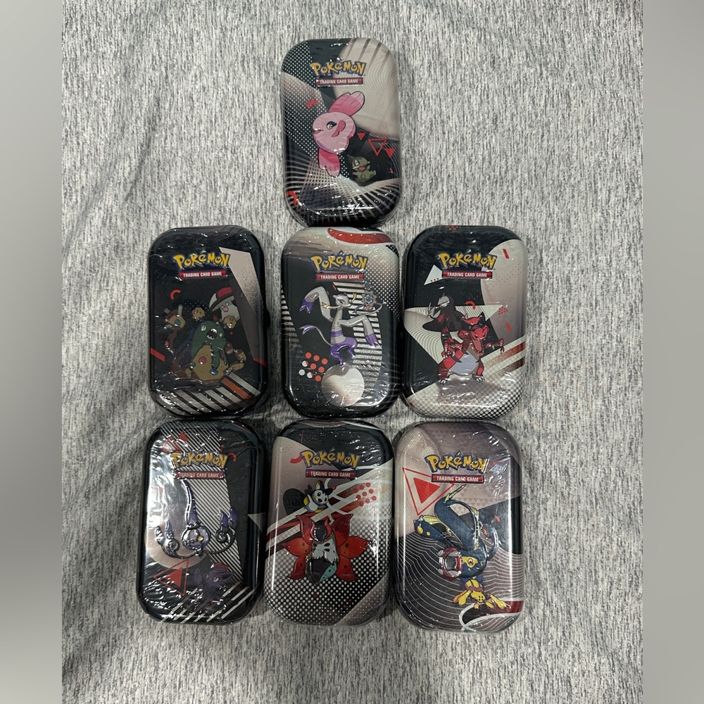 Pokemon TCG: Black Bolt + White Flare Assorted Mini Tins Lot of 7